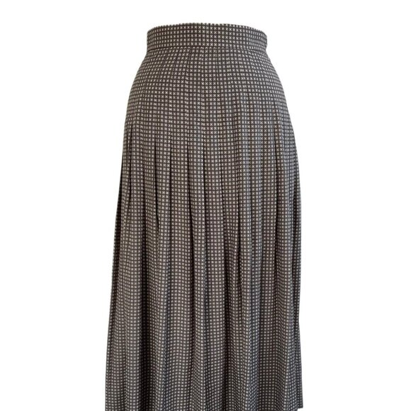 VINTAGE JAEGER Taupe Pleated Midi Skirt, 12 - Picture 1 of 6